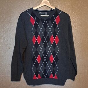 Large Retrofit Argyle Pullover Sweater